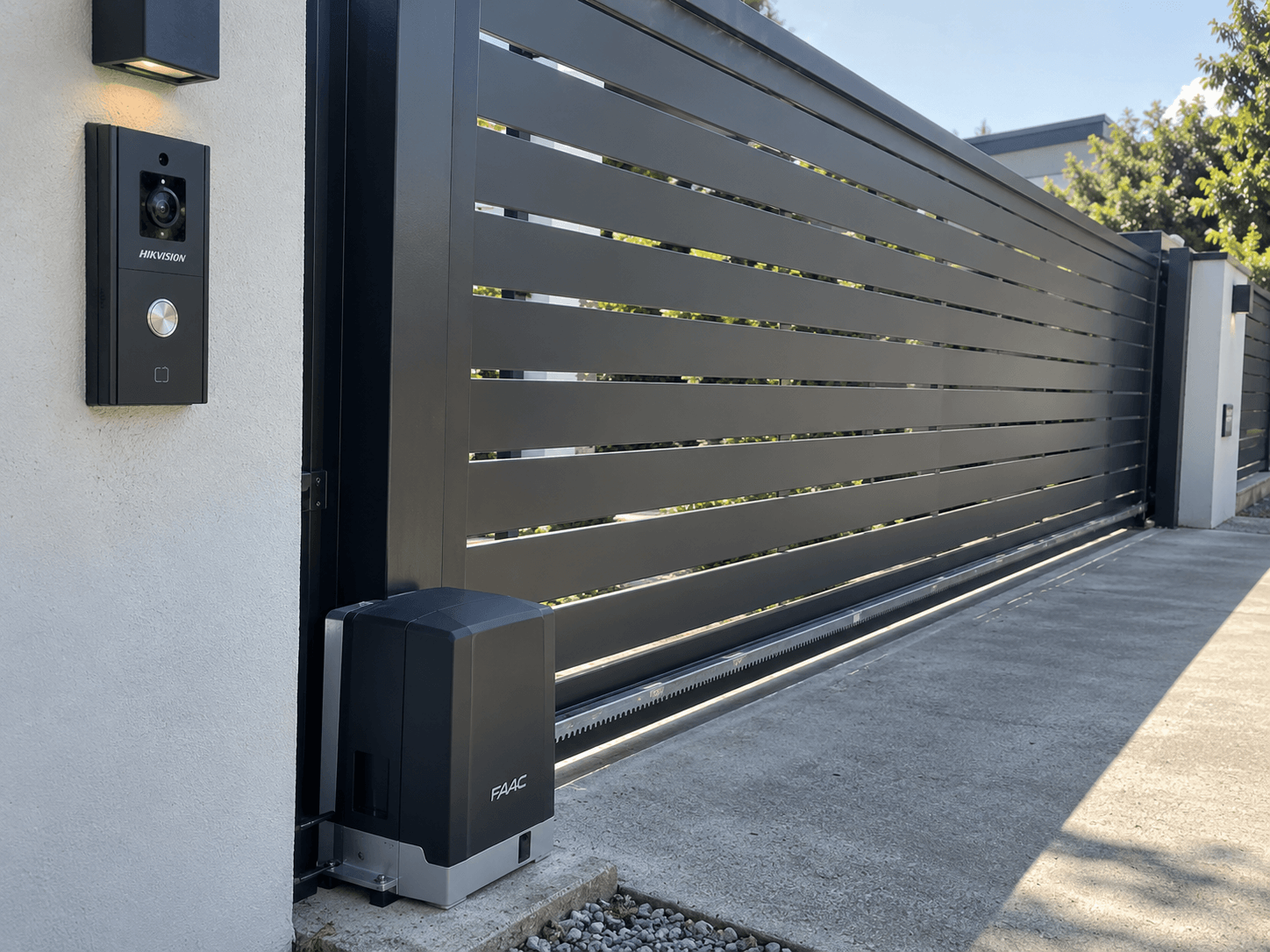 Automatic gate intercom and smart access system for driveway security and convenience