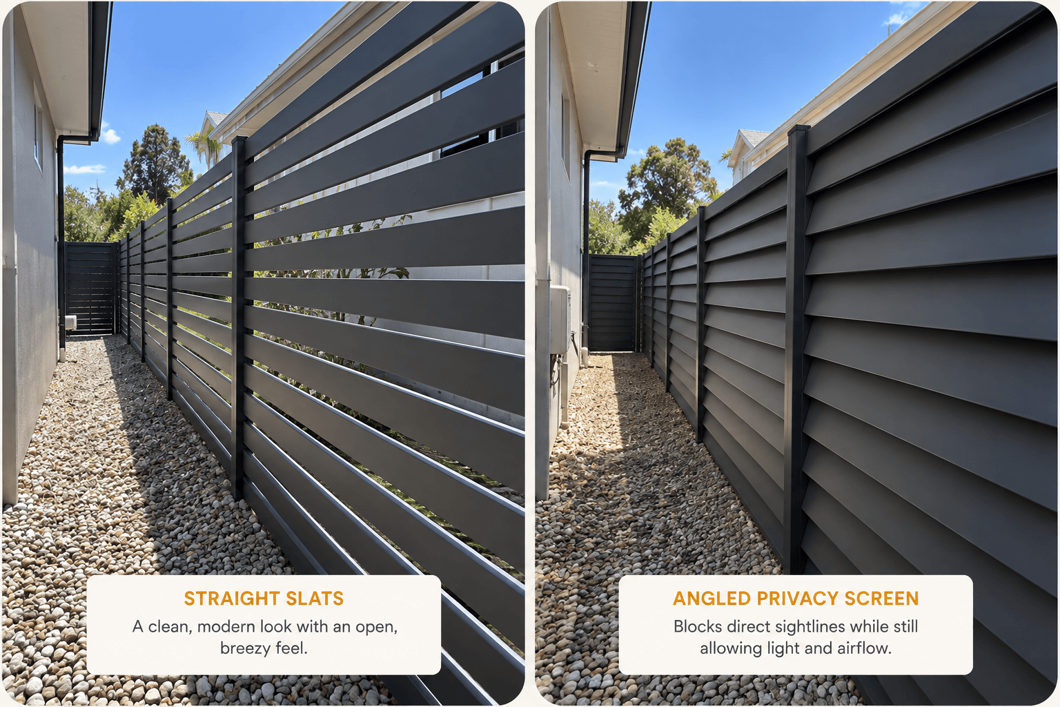 Aluminium slat fencing and privacy screens compared on Northern Beaches homes